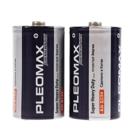 Salt battery Pleomax Super Heavy Duty, D, R20-2S, 1.5V, Spike, 2 pcs.