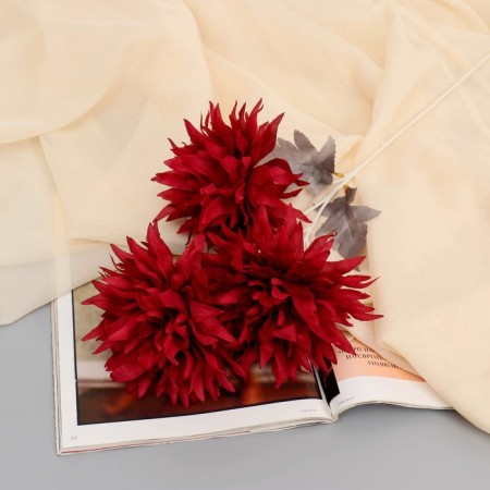 Artificial flowers "Polu-kaktusovo dahlia" d-6 cm 65 cm burgundy