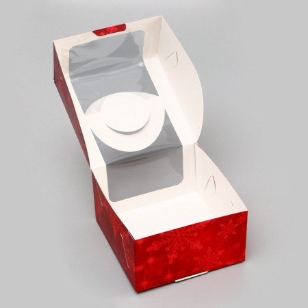 Box under the bento-port with the Festive mood window, 14 x 14 x 8 cm, New Year-3