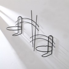 Suspension for Kashpo, wall, 2 pots, d = 16 cm, black, 