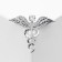 Brooch "Kaduza" with Strazina, white color in silver