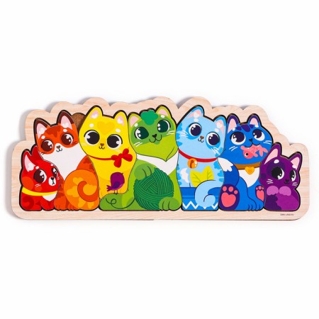 Wooden puzzle for children "cats"-1