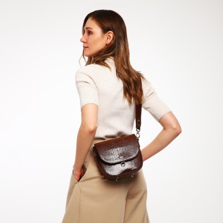 Women's bag Textura, messenger, small size, brown color