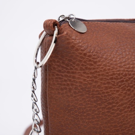 Cross-Bodi Bag on a zipper, brown color-4