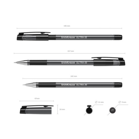 Ballic handle Erichkrause Ultra-30 Original, node 0.7 mm, black ink, letter length 1000 meters-5