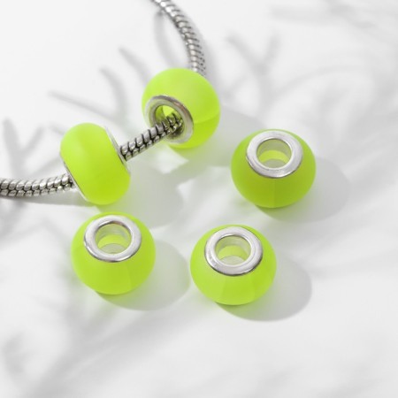 Busina "matte style" for phosphorus agate, acid yellow in silver-1