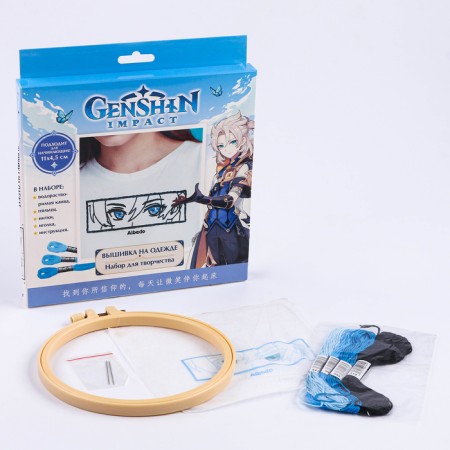 Set for creativity. Embroidery on clothes. “Genshin. Albedo"-1