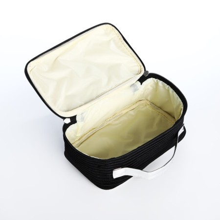 Cosmetic bag with lightning, black color-2