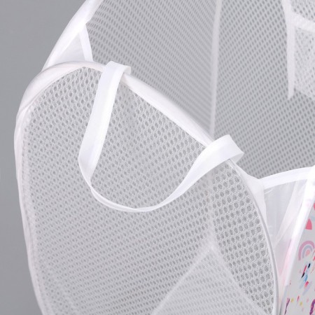 Basket for storing toys "Magic", 57 x 34 x 34 cm, white, pink-7