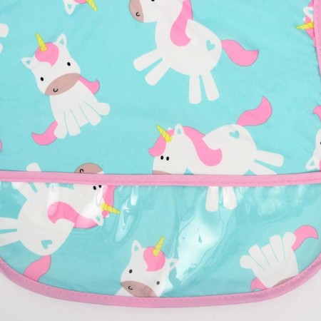 Bibslate for feeding "unicorn" waterproof on Velcro, with a pocket-1