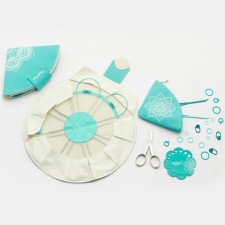 A set of steel fixed shortened circular knitting needles Explore Mindful Knitpro, 25 cm 36320