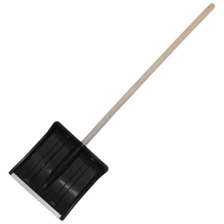 Plastic shovel, bucket 32 ​​× 35.8 cm, wooden stalk