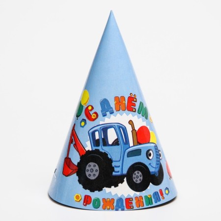 A set of paper utensils, on 6 people "Happy Birthday!", Blue Tractor-2