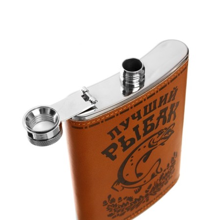 Flask for alcohol and water, 270 ml, "fisherman", stainless steel, gift, army, 9 oz-2