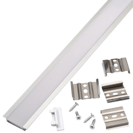 Aluminum profile General, 6x31 mm, mortise, 2 m, matte Divator, accessories
