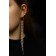 Hanging earrings with Hollywood rhinestones on the ring, white color in gold, 16 cm
