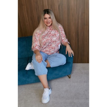 Female blouse, size 66, red color-3