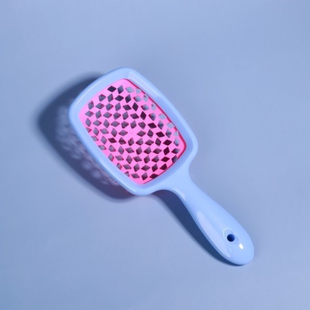 The comb is massage, wide, ventilated, 8.5 × 20.5 cm, PVC box, blue/pink color-6
