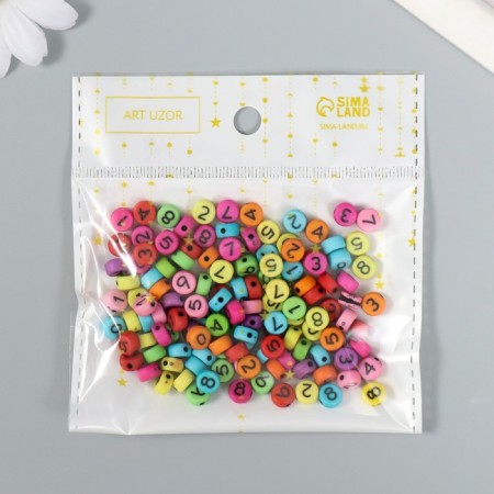 Beads for creativity plastic "Multi -colored numbers" set of 20 g 0.7x0.7 cm-4