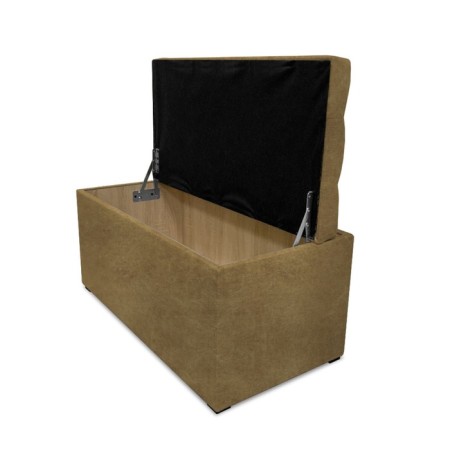 Puff with a lid and weighting, 800 × 400 × 420 mm, Dakota velor, Ochre color-2