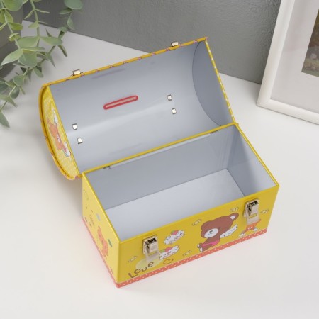 Pig a case metal "Mishutka on yellow" 13x16x8.5 cm-3