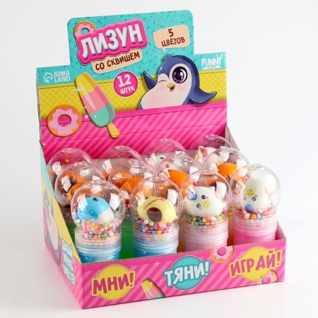 Slime - Lizun with a toy, color mix-1