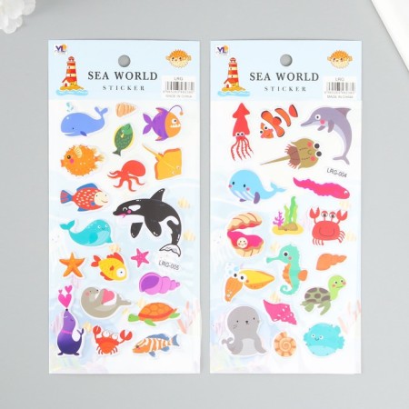 Sticker Plastic "Sea inhabitants" MIX 22x10 cm-4