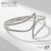 Bracelet with rhinestones "ice" beauty lines, white color in silver
