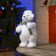 LED figure "Bear in a hat" 18 × 30 × 17 cm, phlock, AAX2 batteries (not complete), glow warm white