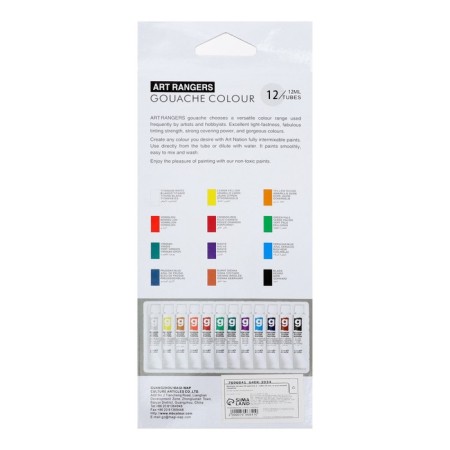 Gouache paints 12 ml, in a metal tube, in a cardboard box, 12 colors-2