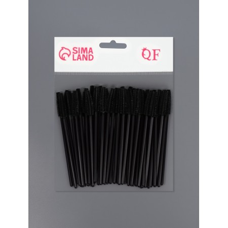 Brushes for eyebrows and eyelashes, silicone, set - 50 pcs, 10.5 cm, black color-6
