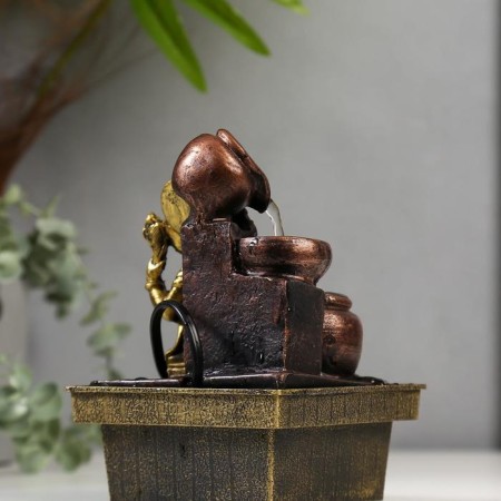 Ganesha fountain with jugs gold 19.5x13.5x10 cm-3