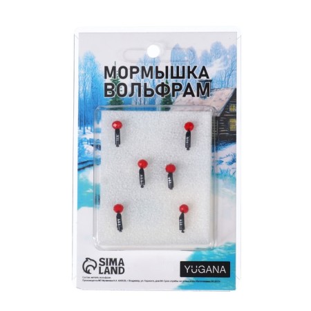 Mormyshka column black, white stripes + ball Granin red, weight 0.3 g-3