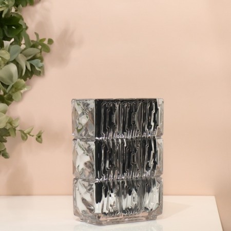 Vase for flowers "Monard" made of glass, silver 20 x 13.5 x 9.5 cm-6
