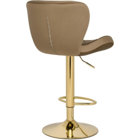 Barrier stool Porch metal/velor, gold/beige 47x53x89 cm-3