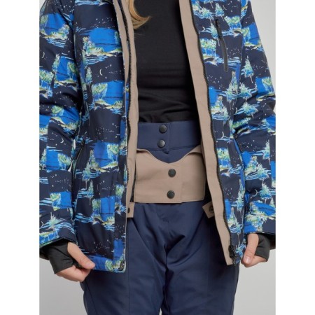 Ski jacket female winter, size 46, dark blue color-7