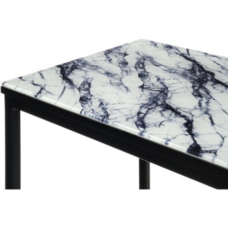 Coffee table Hercules metal, white marble/black 30x34x62 cm-4