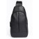 Male sling bag, genuine leather, de-gosa black, 15x7x28 cm