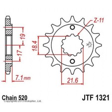Front star, host JTF1321, steel, chain 520, 13 teeth