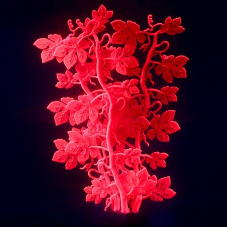 Silicone Aquarium plant, glowing in the dark, 6.5 x 18 cm, red-1