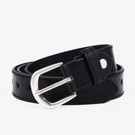Children's belt, width 2.3 cm, screw, buckle metal, black color