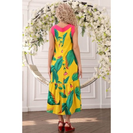 Women's dress, size 50, yellow color-7
