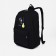 Youth backpack from textiles, 2 parts on lightning, 3 pockets, black color