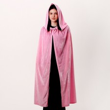 Carnival cloak adult, pink plush, length 110 cm