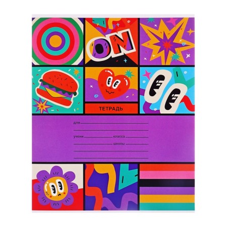 Notebook 18 sheets in a cage, in the "Mix-UNIVERSAL" line, cover coated cardboard, mix-6