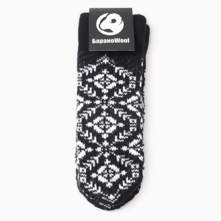 Double female mittens, black color, river 18-3