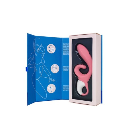 Unrealistic vibrator Satiffyer Hug Me, silicone, pink color-16