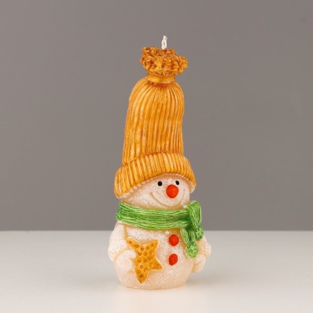 Decorative candle "Fairytale Snowman", 6.2x5x13.2 cm, metallic-3