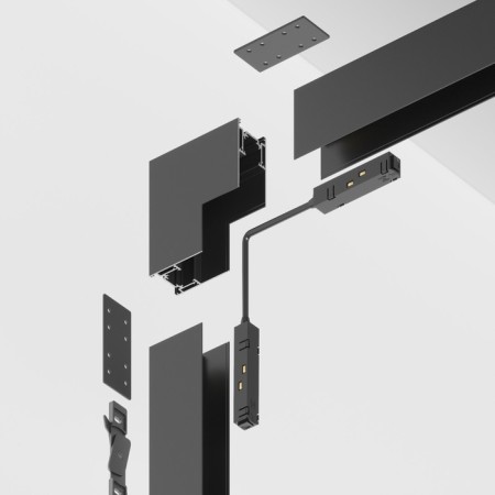 The internal corner connector for the Technical TRX010ICL-21B, 10x3.8x10 cm, black color is black-3