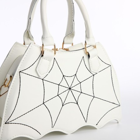 Youth bag with a zipper, white color-4
